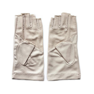 Gants de cyclisme unisexes sur mesure pour l'hiver, paume en cuir, antidérapants, amortissants, rembourrés en gel, design demi-doigts, fermeture auto-agrippante - Product Image 5