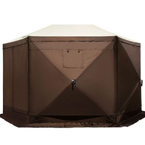 Gazebo a 6 Lati 12x12 Piedi con Zanzariera, Tenda Pop-Up da Campeggio Portatile con Borsa per il Trasporto e Picchetti da Terra, Finestre a Rete - Product Image 3