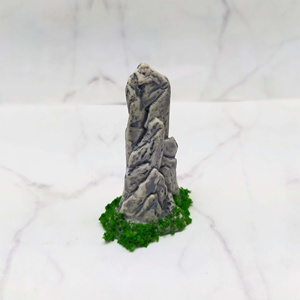 อุปกรณ์ตกแต่งบ้านตุ๊กตาขนาดเล็ก หินจำลองเรซิ่นเคลือบสี สำหรับจัดวางภูเขาธรรมชาติขนาดเล็กกลางแจ้ง - Product Image 2