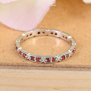 New Women's Classic 925 Sterling Silver Engagement Wedding <b>Fine</b> <b>Ring</b> Natural Red Garnet Gemstone Full Eternity Band <b>Fine</b> Jewelry - Product Image 4
