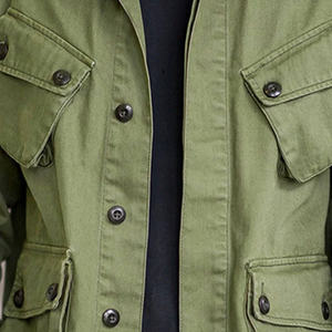 Men's 100% Cotton Vintage Multi Pocket Safari <b>Jacket</b> Casual <b>Worker</b> Streetwear Button Decor Autumn Canvas OEM Service Breathable - Product Image 4