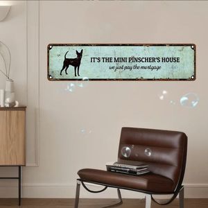 CIFbuy Targa in alluminio con stampa UV di un cane Pinscher in miniatura, targa vintage per la decorazione di casa, garage, bar, ristorante - Product Image 3