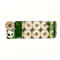 Papier toilette en bambou doux, biologique, écologique, certifié, OEM, personnalisé, pas cher, 4, 3, 2 plis, rouleaux de papier toilette