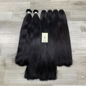 มัดผมมนุษย์ผมตรงสีดำธรรมชาติเกรดผม12A ผมหนาสองชั้น - Product Image 6