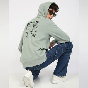 Sudadera con Capucha Corta Personalizada con Logotipo, Estilo Urbano para Hombre, de Color Sólido, Hombros Caídos, Unisex, Corte Cuadrado - Product Image 3