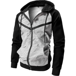 Sudadera con Capucha Camuflada para Hombre, Mezcla de Algodón y Poliéster, Diseño de Dos Tonos, Capucha con Cordón, Bolsillos Laterales, Ropa Urbana - Product Image 1
