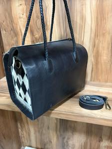 Handmade Genuine Hair On Cowhide Leather Patchwork Tote Bag | Women's Western Shoulder Handbag with Detachable Strap - Product Image 4