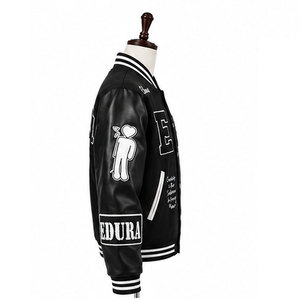 Veste bomber de baseball Varsity pour homme, avec logo personnalisé, style streetwear, broderie en laine de haute qualité, respirante, en polaire pour l'hiver - Product Image 3