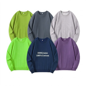 Sudaderas Personalizadas para Hombre, MOQ Bajo, Sudaderas Básicas Extra Grandes Personalizables, Sudadera de Manga Larga, Cuello Redondo, Color Sólido - Product Image 1