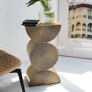 LINEA MODERN HANDMADE GOLD IRON L <b>TABLE</b> with GOLD ACCENT for LIVING ROOM HOME DECOR & FARMHOUSE INDIAN HANDICRAFT - Product Image 5