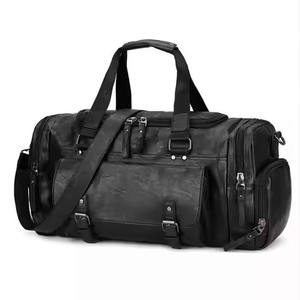 Vintage Tanned Nylon Duffel <b>Bags</b> Retro Style Handcrafted Travel <b>Weekender</b> <b>Men</b> OEM Distressed Luggage Overnight <b>Bag</b> Customized - Product Image 2