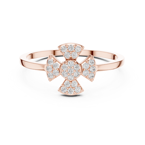 Anillo de Compromiso con Diamantes Cultivados en Laboratorio y Diseño Floral en Oro Rosa para Mujer, con un Elegante Diseño de Joyería Fina - Product Image 4