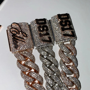 RB Gems Pendentif Haut de Gamme en Or 10 carats, Diamant de Laboratoire Taille Brillant, Motif Numérique Unique, Plaqué Or Rose, Bijoux Fins Style Hip Hop - Product Image 3