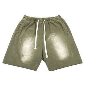 Pantalones Cortos Casuales para Hombre, Hechos a Medida, con Lavado Ácido, Estilo Urbano, Vintage, con Cordón Ajustable, Diseño Sólido - Product Image 5