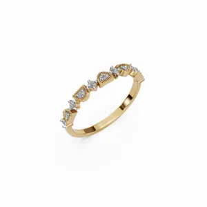 Anillo de Diamantes Apilables de Oro Amarillo con Corte Brillante Redondo Cultivado en Laboratorio Eternal Spark de 11 Piezas para Mujer, Certificado IGI de Lujo - Product Image 5