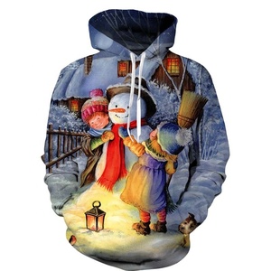 Sweat-shirt en molleton 100 % coton pour homme, motif drôle et mignon, idéal pour les fêtes de Noël 2021, couleur unie ou camouflage - Product Image 4