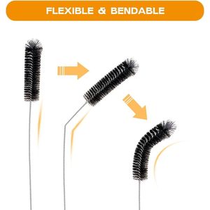 Set di 6 Spazzole Lunghe 30 cm per Pulizia di Cannucce, Tubi, Bottiglie a Collo Stretto, Macchine da Caffè e Bicchieri - Product Image 3