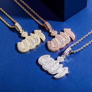 Nouveau Collier Pendentif Allah Haute Qualité Micro-Pavé Moissanite Argenté Bijoux Hip Hop Tendance Cadeaux Paix Amour - Product Image 1