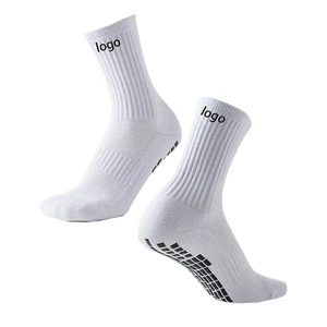 Non-Slip Crew <b>Socks</b> <b>for</b> Men <b>Women</b>, Anti-Slip Grip Training Workout Sports <b>Socks</b>, <b>Black</b> White OEM ODM - Product Image 3