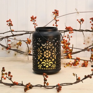 Décorations modernes pour la maison, élégant porte-bougie en métal noir, style marocain, lanterne de table - Product Image 3