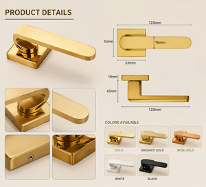 Modern Square Rose <b>Door</b> Handles <b>Locks</b> Ambidextrous Touch Control Easy Installation Premium Minimalist Design <b>Bathroom</b> Kitchen - Product Image 4