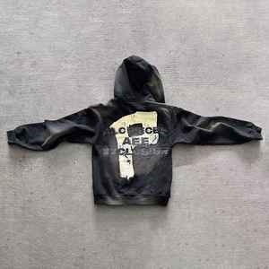 Acid Wash Sun Faded Distressed Vintage Hoodie and Sweat <b>Shorts</b> Custom Full <b>Zip</b> up Hoodie Puff Print <b>Shorts</b> Set for <b>Men</b> - Product Image 2