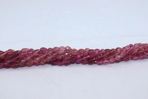 Perles de tourmaline rose foncé facettées de 5x7 mm, perçage droit, pierres précieuses naturelles, fil de 16 pouces, vente en gros pour les bijouteries indiennes - Product Image 2