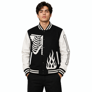 <b>Custom</b> Trending Men's Varsity <b>Jacket</b> Embroidery 100% Wool High Quality Patchwork Casual Streetwear Reversible Eco-Friendly - Product Image 5