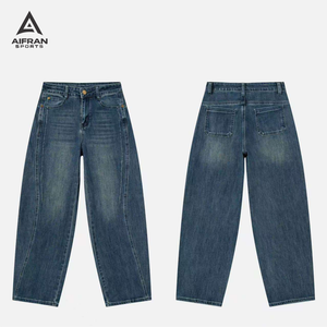 Jeans en denim coupe bootcut Aifran pour hommes, coupe slim, jambe évasée, style classique, pantalon décontracté, vente en gros OEM - Product Image 1
