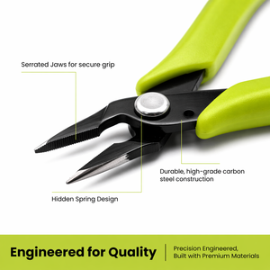 5.3 Mini Needle Nose <b>Pliers</b> <b>Set</b> 3 Pack Stainless Steel Precision <b>Pliers</b> with Serrated Jaws for Jewelry Electronics Crafts DIY - Product Image 4