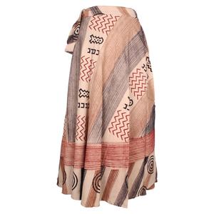 กระโปรงผ้าฝ้ายสำหรับสุภาพสตรี,พิมพ์ลายบล็อกมือ SW0414 - Product Image 1