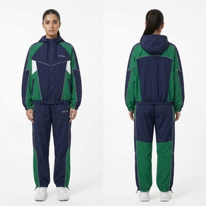 Men's Color Block Windbreaker Tracksuit - Windbreaker <b>Jacket</b> & Pants Set for Gym, Factory Direct - Product Image 4
