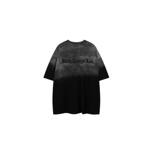 T-shirt vintage oversize en coton lourd de style Halloween, imprimé crâne carré, motif rectangle de bord découpé au laser pour les commandes en gros - Product Image 6