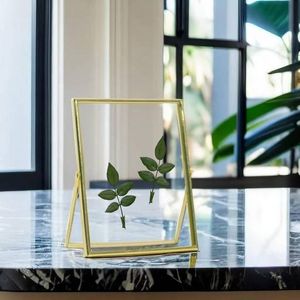 Home Decor Glass & Metal Hanging Photo <b>Frame</b> for <b>Wall</b> Decoration, with 2 Sides Glass Customised Decorative <b>Frames</b> - Product Image 4