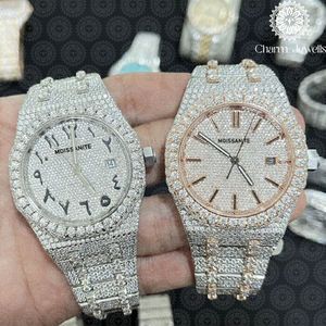 Reloj de Cuarzo Analógico de Acero Inoxidable de Lujo Charm Jewellis, Esfera Redonda de 38 mm con Incrustaciones de Diamantes, Cierre Plegable, Unisex - Product Image 5
