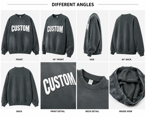 Sweat-shirt classique à col rond pour homme, impression en relief, lettres personnalisées sur le devant, 100% coton, tissu French Terry, style automne - Product Image 5