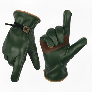 Leather Driving Gloves With Adjustable Wrist <b>Strap</b> Unisex All Seasons - Product Image 3