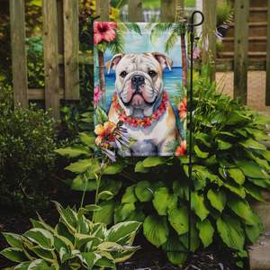 Bandera de jardín Luau Multicolor para buzón de Bulldog inglés, pancarta decorativa para patio, ilustraciones para camas de flores - Product Image 2