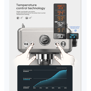 Machine à expresso semi-automatique 1350W avec réglage de température, filtre mobile, extraction à froid/chaud 20 bars, Mocha Nestle - pour baristas - Product Image 6