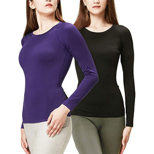 Women Long Sleeve Performance <b>Top</b> Soft Breathable Compression Base Layer Shirt for Gym Exercise Sports and Fitness Training - Product Image 1