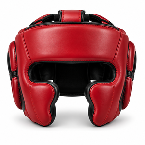 CHAMPS Protège-tête de boxe professionnel en cuir, réglable, unisexe, respirant, avec visière transparente, pour toutes les saisons, équipement de protection sportive personnalisé - Product Image 3