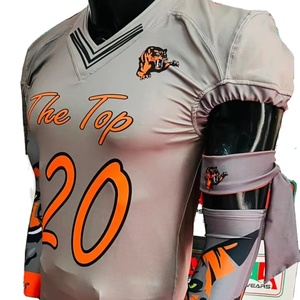 Jersey de fútbol americano foto Real transpirable de talla grande bordado aparejos sarga sublimación pantalones integrados jugador paquete equipo - Product Image 1