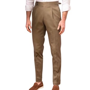 Pantalones de Hombre a Medida 100% Lana con Ajustadores Laterales, Pliegue Único, Cierre de Cremallera Frontal, Tallas Grandes, Estilo Italiano, 80g, Logotipo Personalizado - Product Image 6