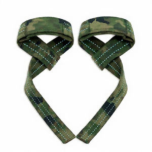 Sangles de poignet de musculation camouflage pour soulevé de terre, haltérophilie et musculation – Sangles de puissance - Product Image 1