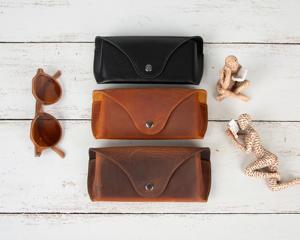 Genuine Leather <b>Glasses</b> <b>Case</b> Luxury Handmade Cowhide Pouch <b>Soft</b> Slim Travel Sunglasses Cover Spectacles Bag LGC-0132 - Product Image 4