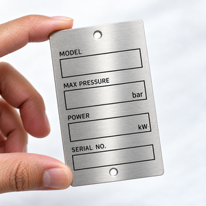 Plaque d'identification d'équipement personnalisée en aluminium et acier inoxydable avec informations techniques – Fournisseur OEM - Product Image 2