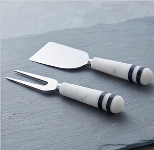 <b>Cheese</b> <b>Knife</b> <b>Set</b> With Stainless Steel Blades And White Resin Handles Dishwasher Safe For Kitchen Use And Hotel Use - Product Image 3