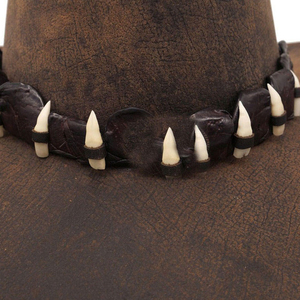 Brown Leather Cowboy Western Hat <b>for</b> <b>Men</b> Woman Studded Steampunk Hat Deadman Top Hat <b>for</b> Halloween Costume - Product Image 5