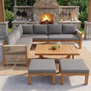 Juego de Sofás de Madera de Teca Premium para Exteriores, Muebles de Patio, Fabricante Indonesio, Juego de Salón para Jardín - Product Image 1