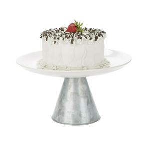 Support à gâteau rond galvanisé fini à la main, parfait pour le service de gâteaux - Product Image 1
